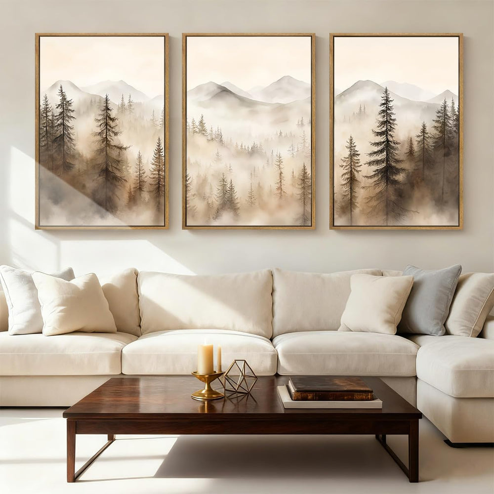 IARTTOP Extra Large Mountain Canvas Wall Art 24x36 Inch Framed Forest Woodlan...