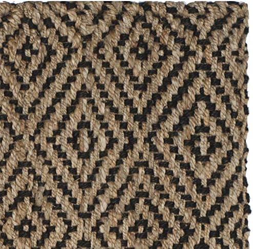 SAFAVIEH Natural Fiber Collection Area Rug - 7' Square, Natural & Bla...
