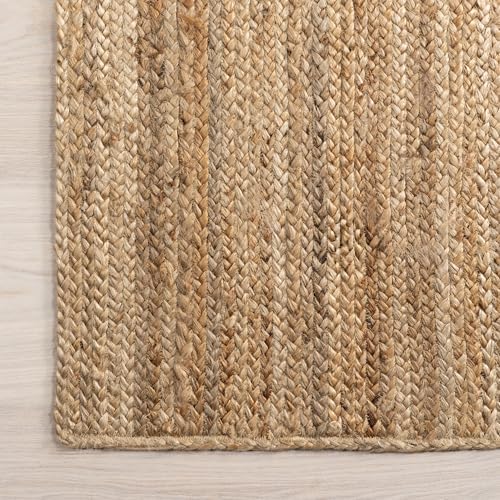 nuLOOM Rigo Natural Solid Flatweave Area Rug, Oval 4' x 6'