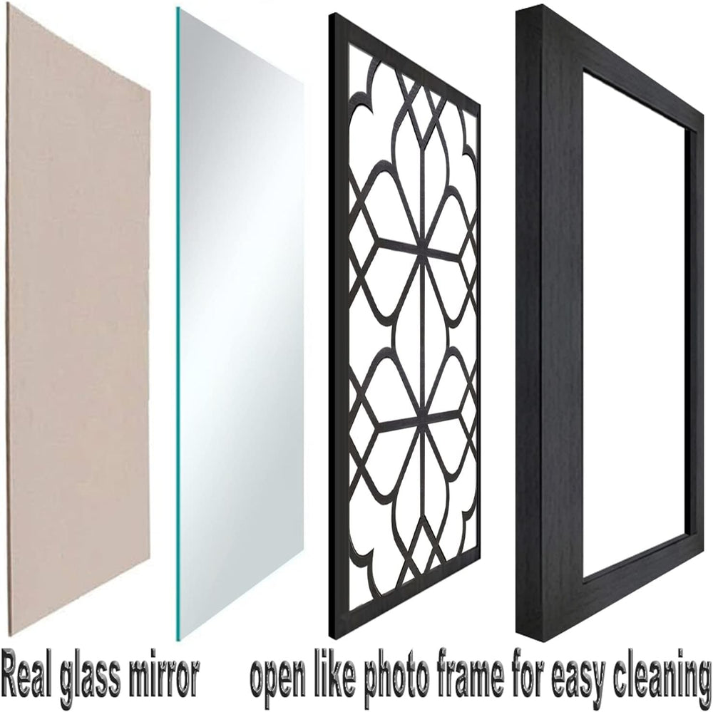 Wocred Set of 2 Rectangular Wall Mirror,Gorgeous Rustic Farmhouse Accent Mirr...