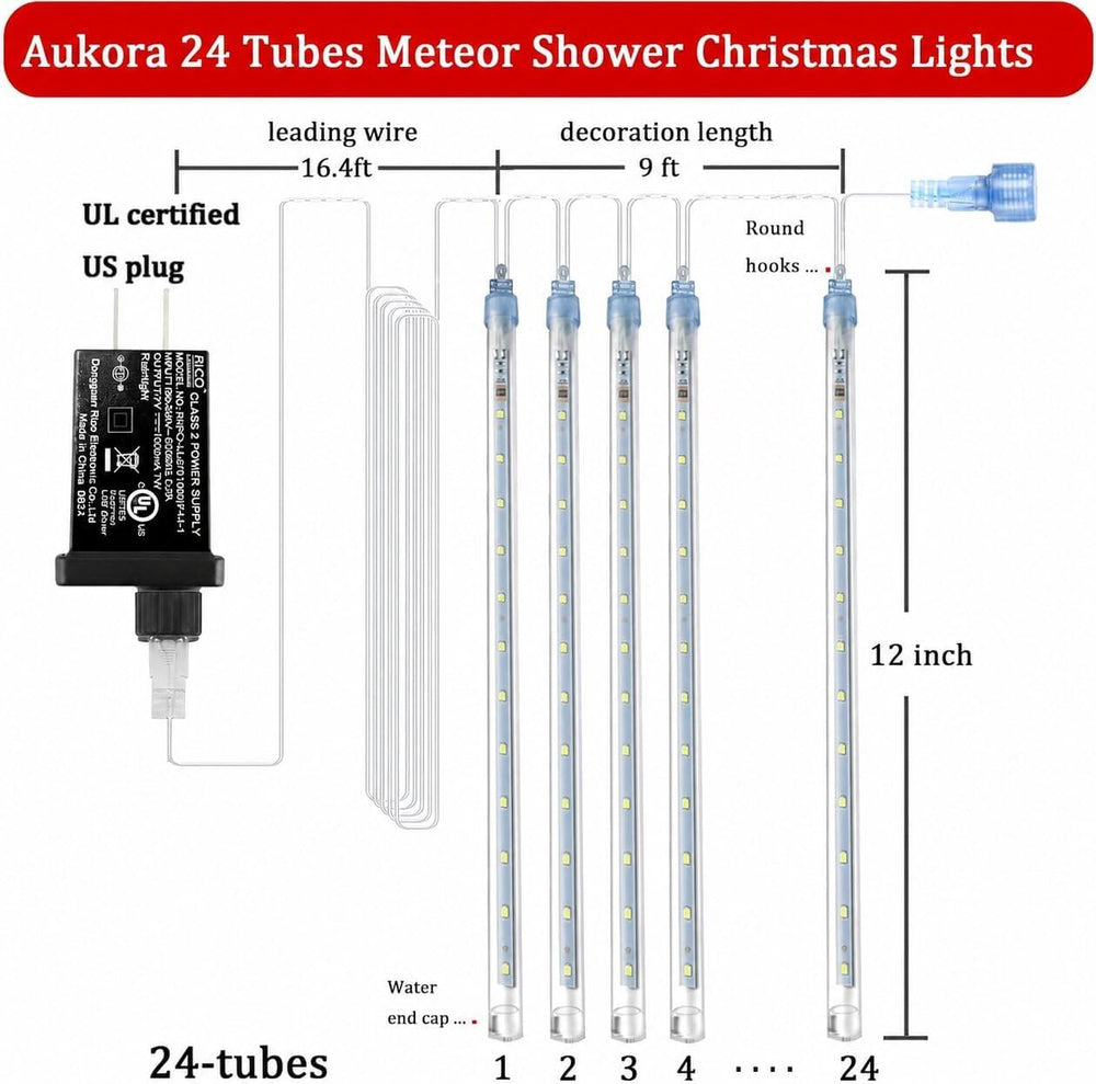 Halloween Outdoor Lights , UL Certified Red Meteor Shower Lights