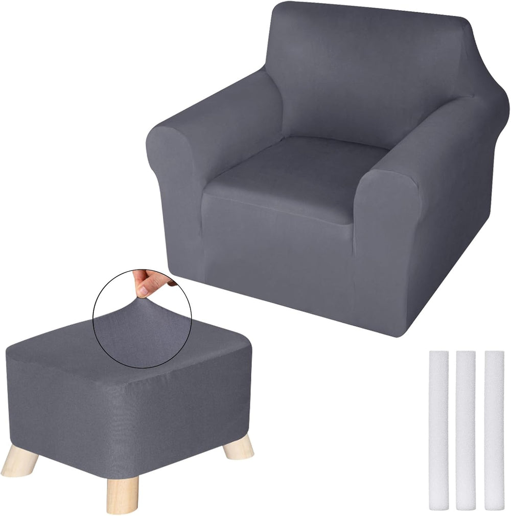 HunnmingRe Chair and Ottoman Covers Slipcover Set Armchair Cover T Cushion Ch...