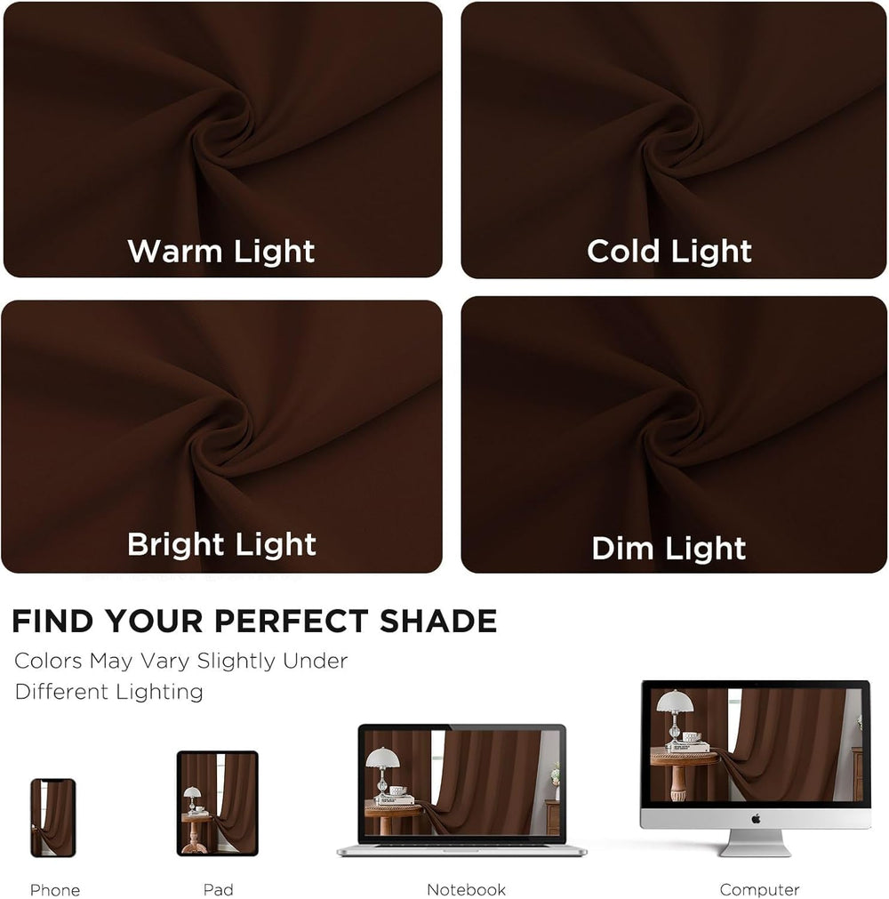 Joydeco Blackout Curtains 96 Inches Long for Bedroom, Thermal Insulated Black...
