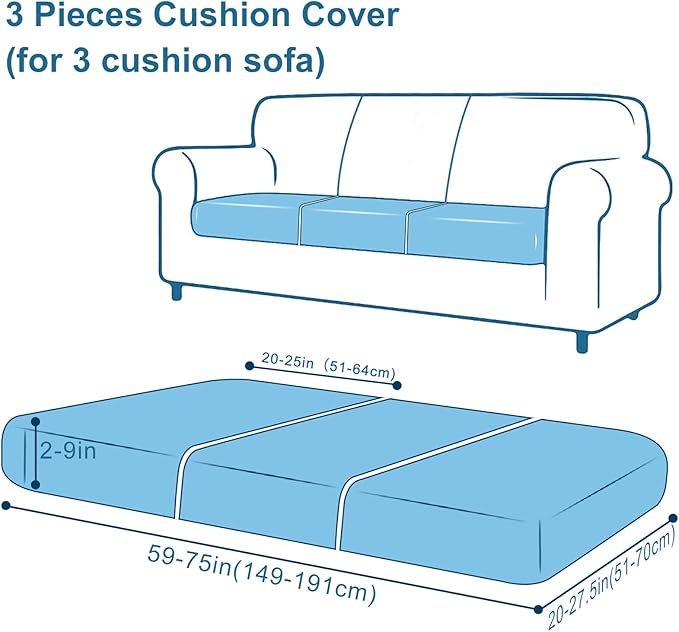 Smiry Printed Couch Cushion Covers, Stretch Soft Couch Covers