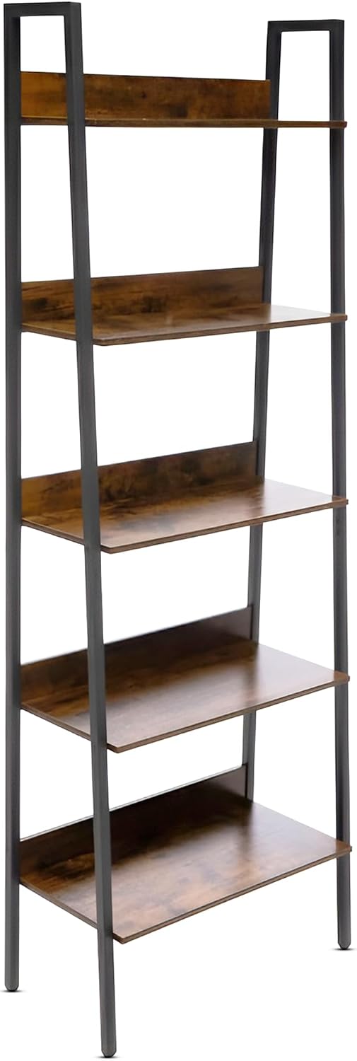 Hobby Lobby 5 Tier Industrial Ladder Shelf, 23.6 x 11.8 x 66.9 inches | Wood ...