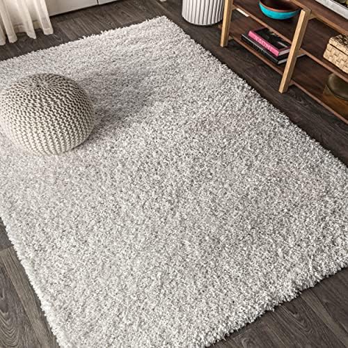 JONATHAN Y Mercer Shag Plush White Indoor Area Rug, 8x10, Transitional, Moder...