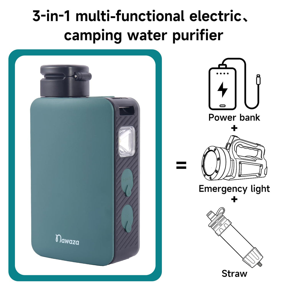 NAWAZA Portable Electric Water Filter, 0.01 Micron Dual, 800mL/min Pump
