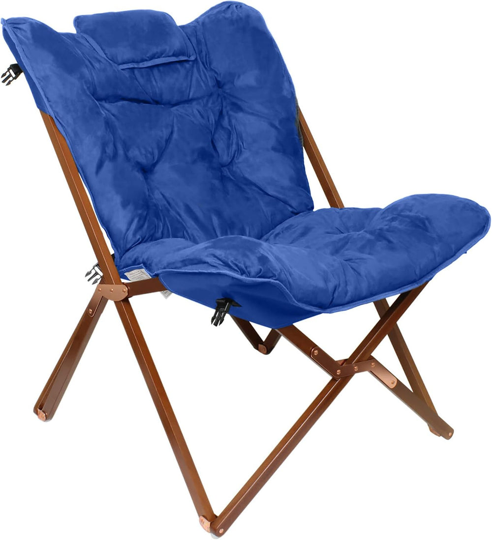 Zenithen Butterfly Folding Accent Chair, Royal Blue