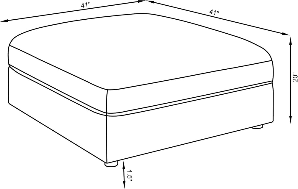 Coaster Home Furnishings - Serene - Fabric - Upholstered Square Ottoman with ...