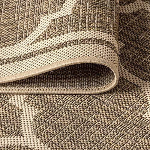 JONATHAN Y Moroccan Trellis Indoor Outdoor Area Rug 5X8 Brown/Beige, Trebol T...
