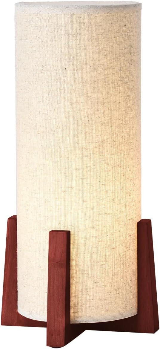 Modern Small Table Lamps, Nightstand Lamp with Linen Fabric Shade, 13.9"...