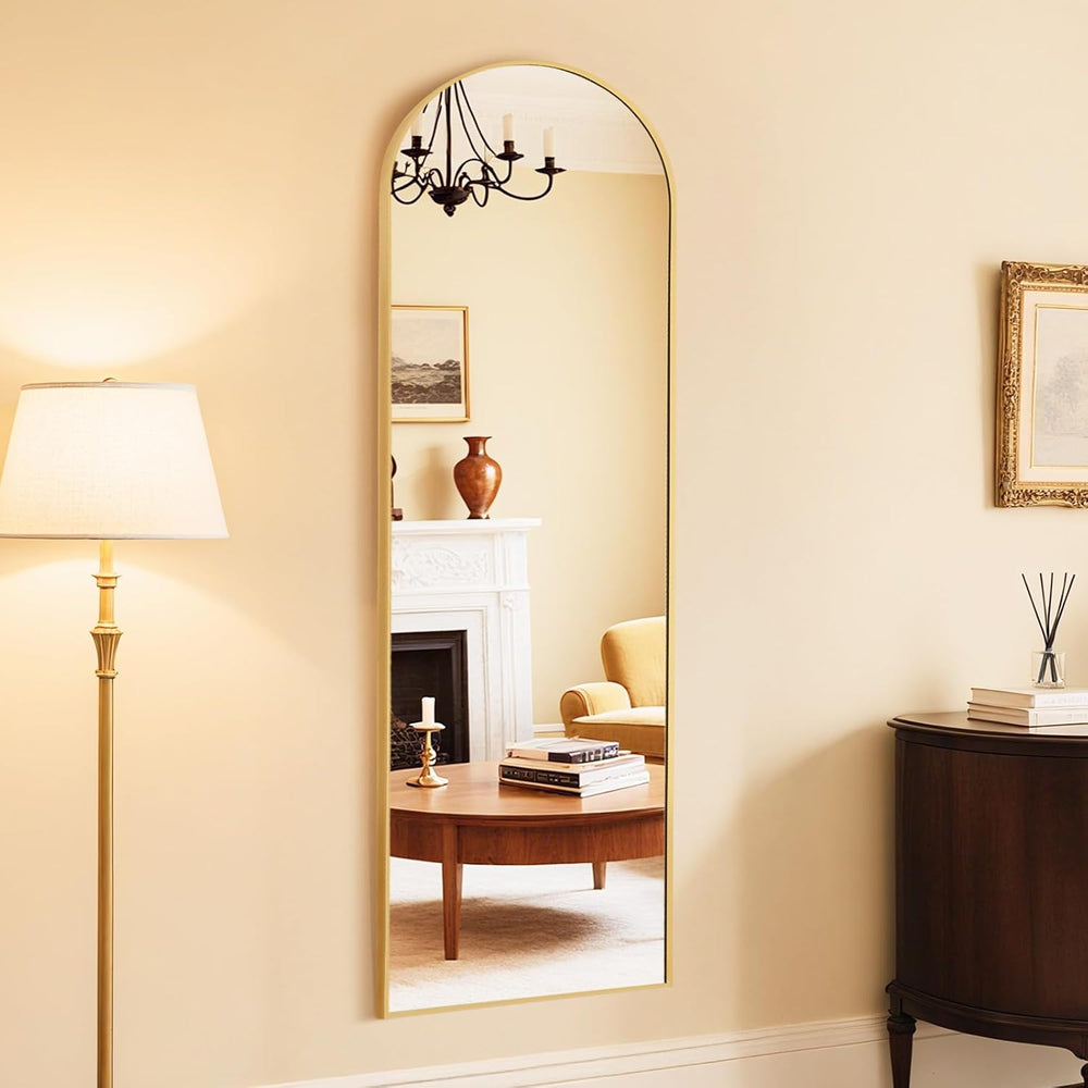 DUMOS Arched Mirror Full Length Floor, 59x16 Inch Full Body Standing Mirror