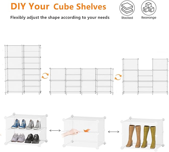 AWTATOS Closet Organizer 8 Cube Storage Shelves Clothes Organizers Closet