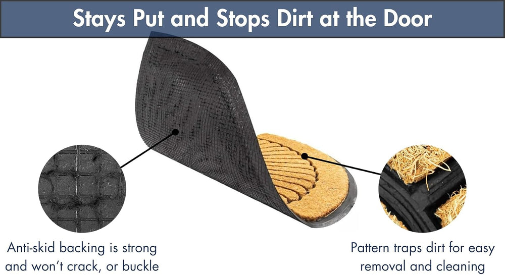 Notrax All Weather Rubber-Backed Natural Coco Coir Half Circle Door Mat