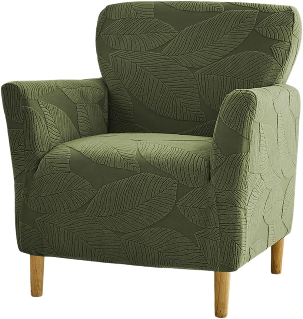 NILUOH Mid Century Modern Armchair Slipcover 1-Piece Stretch Jacquard Solid C...