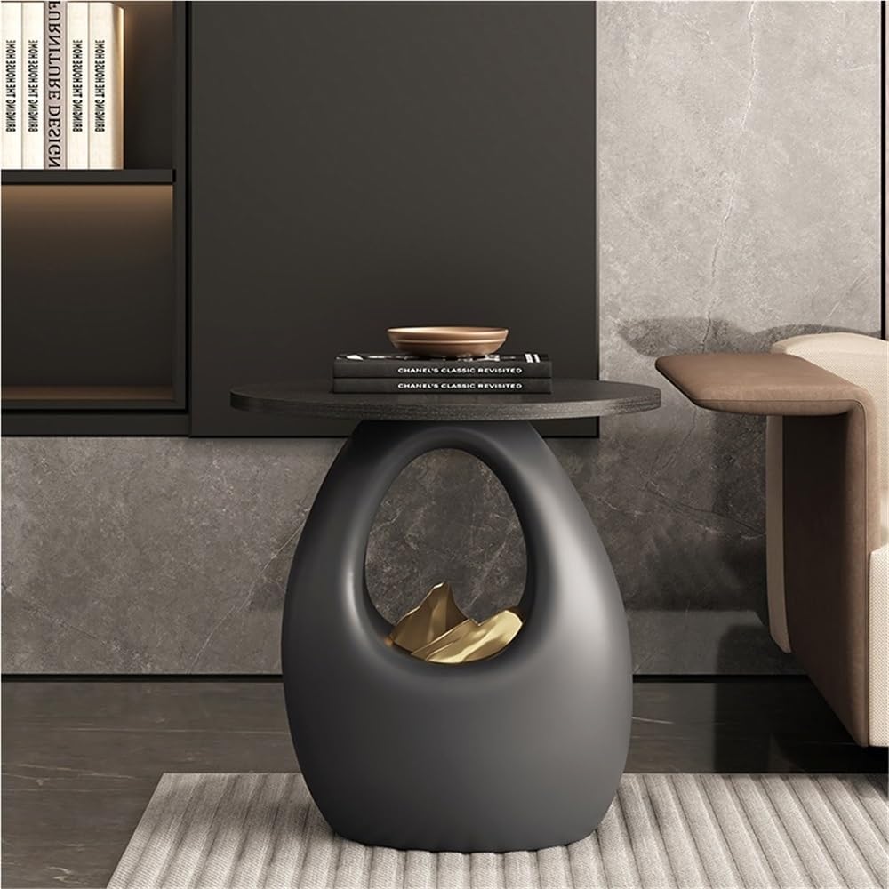 Round Side Table, Creative Nightstand, Stylish Sofa Accent Table, Suitable fo...