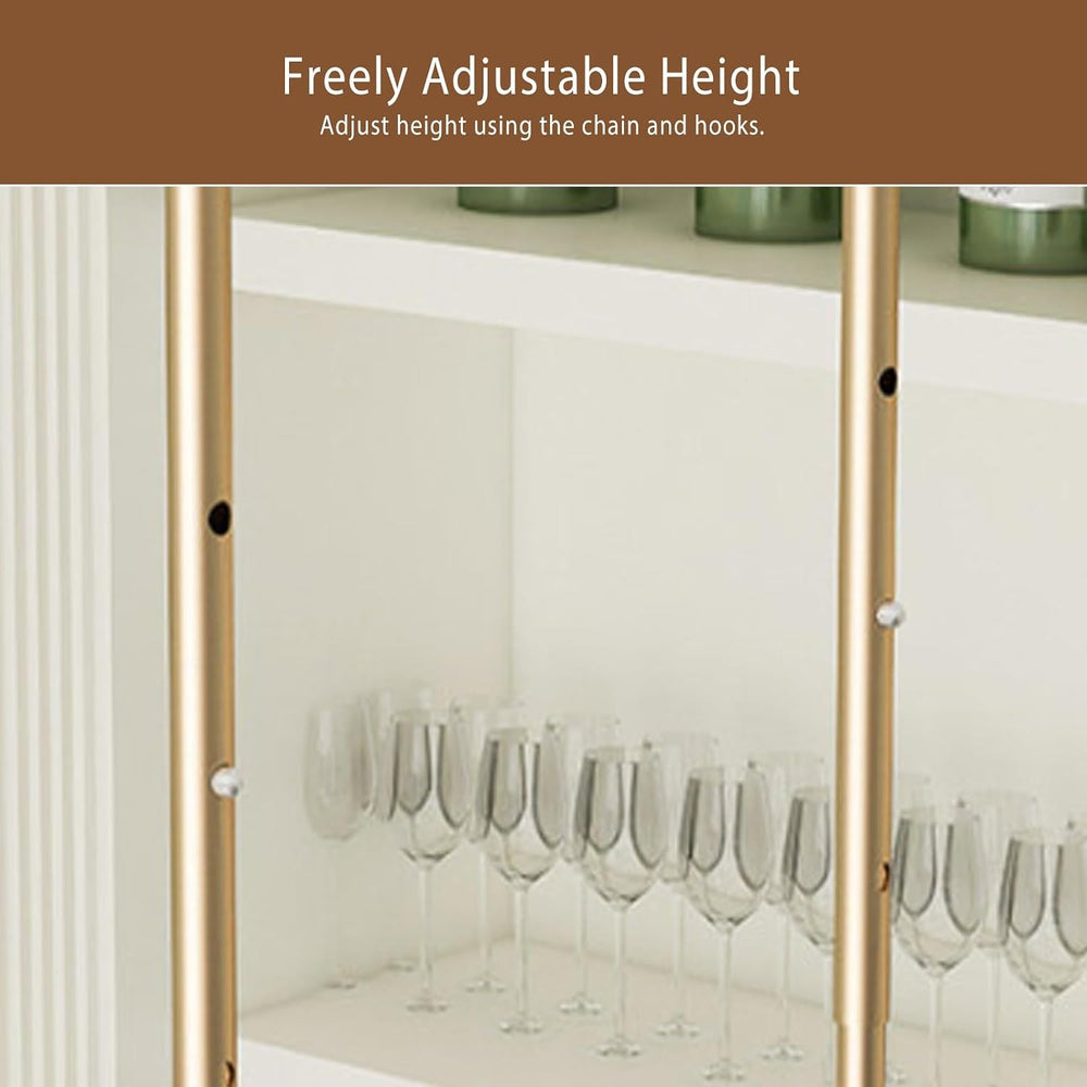 Hanging Wine Glass Holder, Ceiling Bar, Wall-Mounted Rack & Storage Shelf...