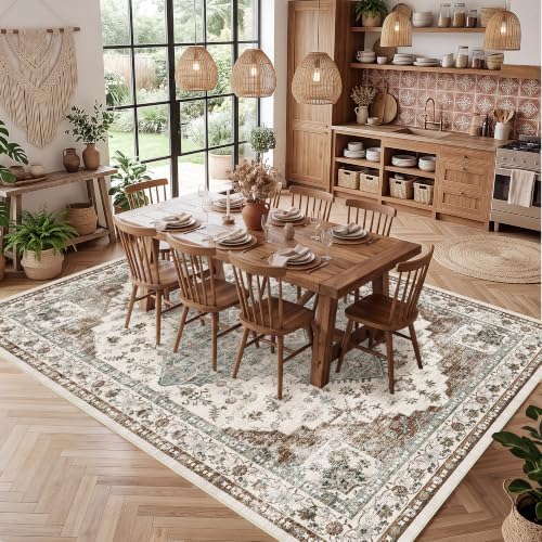 LIVELYGLOW 5x7 Washable Area Rug for Living Room, Large Carpet
