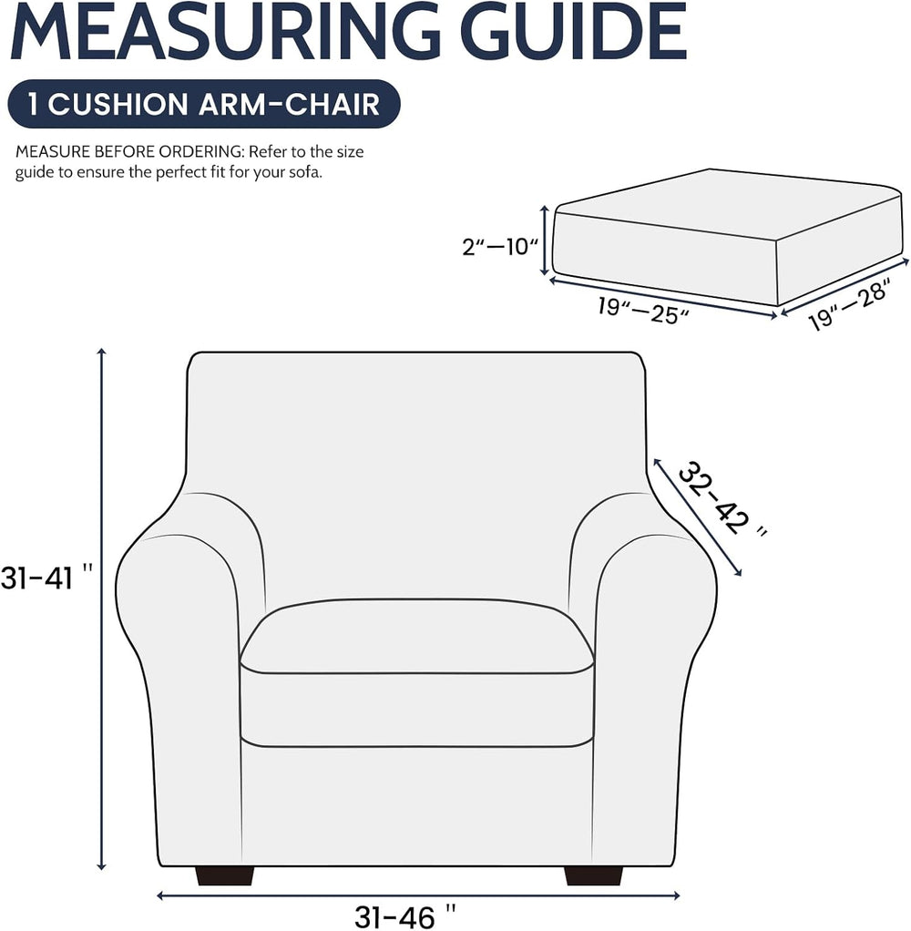 XINEAGE 2-Piece Stretch Armchair Slipcover, Sofa Cover for Dogs,Light Gray