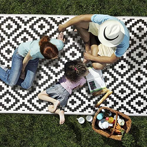 SAND MINE Waterproof Outdoor Rug 5x8 ft, Plastic Reversible Rug, Modern Area ...