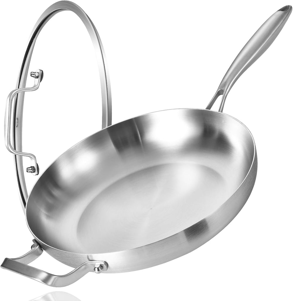 LOLYKITCH 14 Inch Tri-ply Stainless Steel Frying Pan