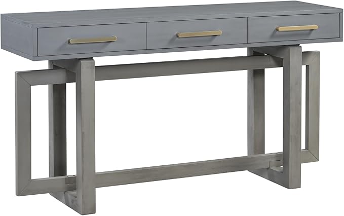 57” Entryway Console Sofa Table with Storage Drawers, Long Narrow Behind Couc...
