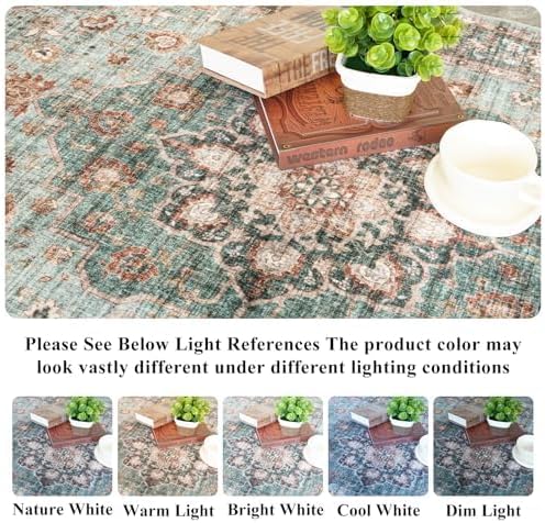 10x14 Area Rugs for Living Room: Washable Oriental Non Slip Soft Rug