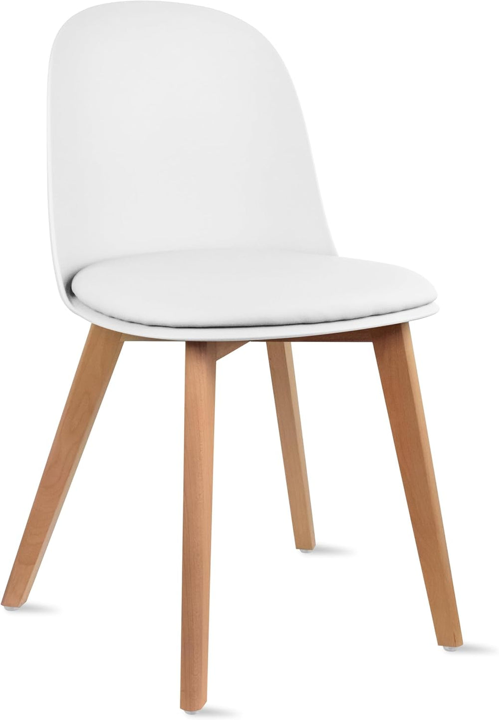 2xhome Modern Armless Dining Chair | Plastic Shell with PU Leather Cushion Pa...