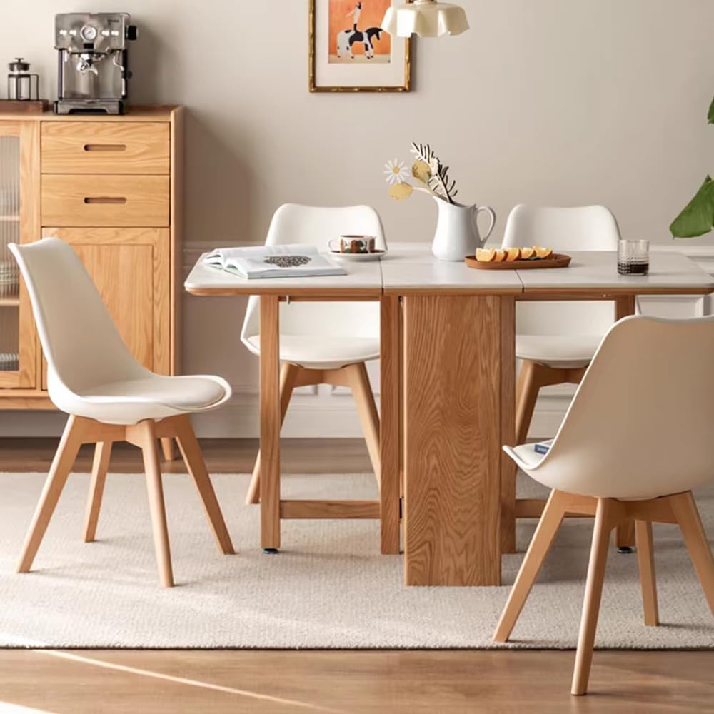 LSSBOUGHT Mid Century Modern Dining Chairs,Shell Lounge Plastic Side Chair wi...
