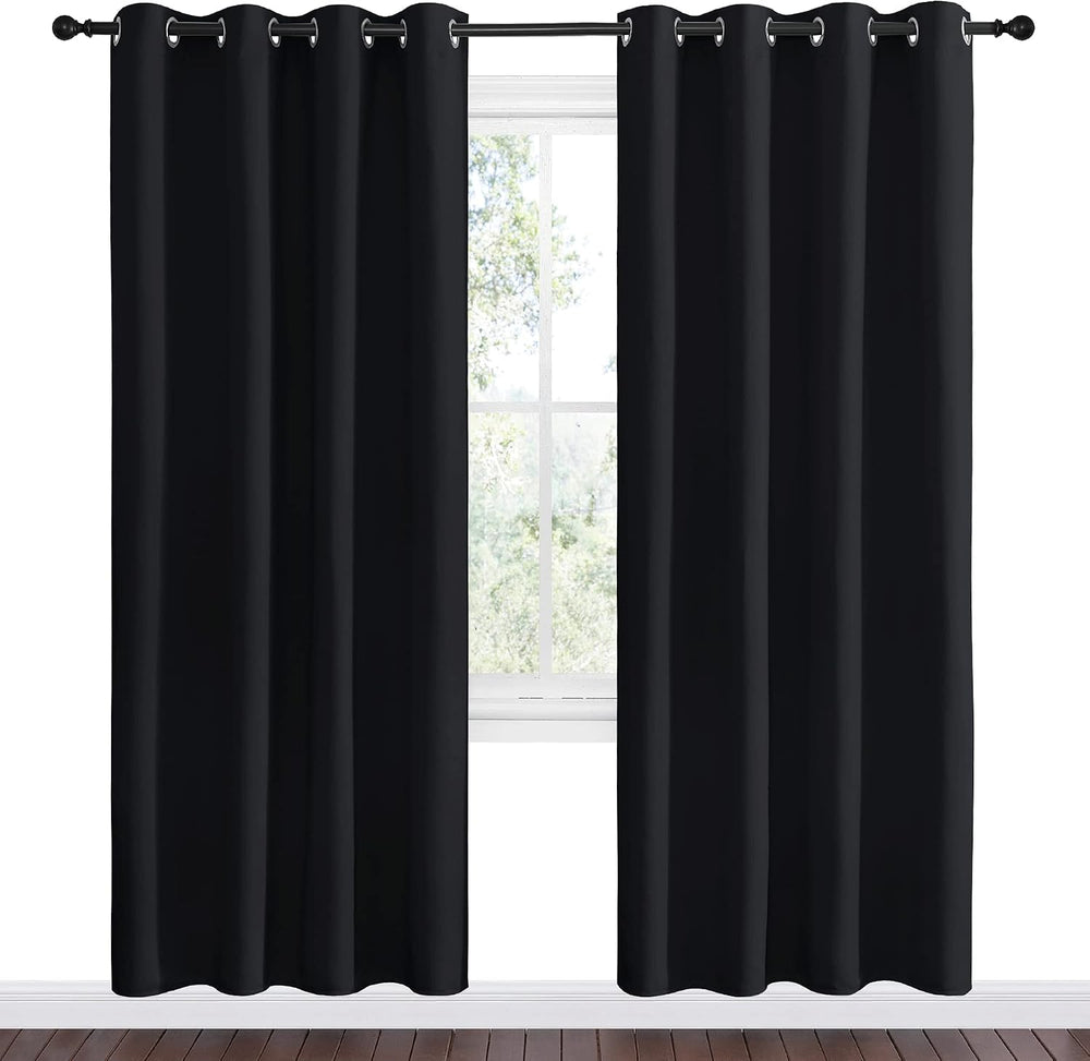 NICETOWN Black Blackout Curtains for Living Room 55" w x 78" L 2 Pa...