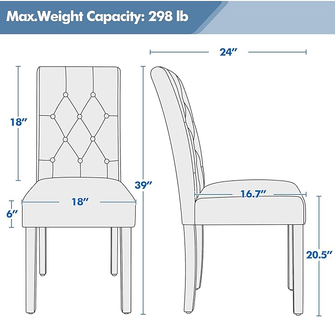 Yaheetech Dining Chairs Set of 6 Modern Style Faux Leather Dining Room Chairs...