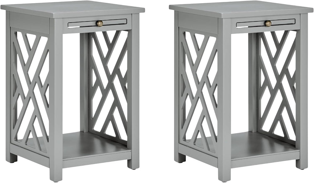 Alaterre Furniture Coventry 2-Pack Wood End Tables – Compact Side Tables with...