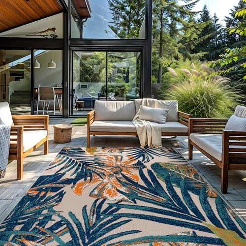 Rugshop Indoor/Outdoor Floral Tropical Durable Area Rug Multi 7'10" ...