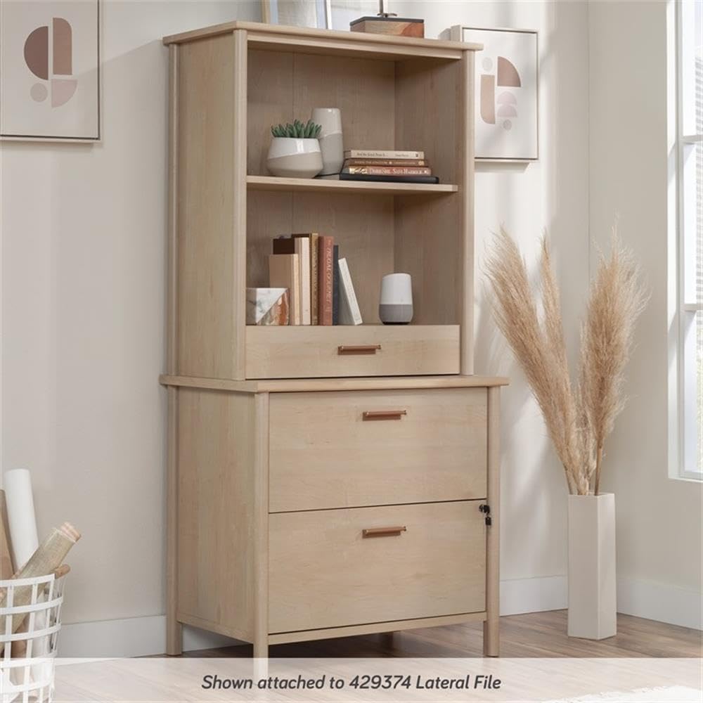 Sauder Whitaker Point Transitional Engineered Wood Library Hutch in Maple