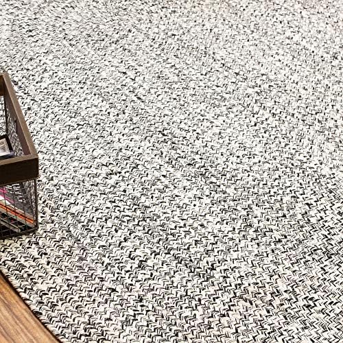 Super Area Rugs Farmhouse Braided Rug Cotton Kitchen Reversible Carpet, Black...