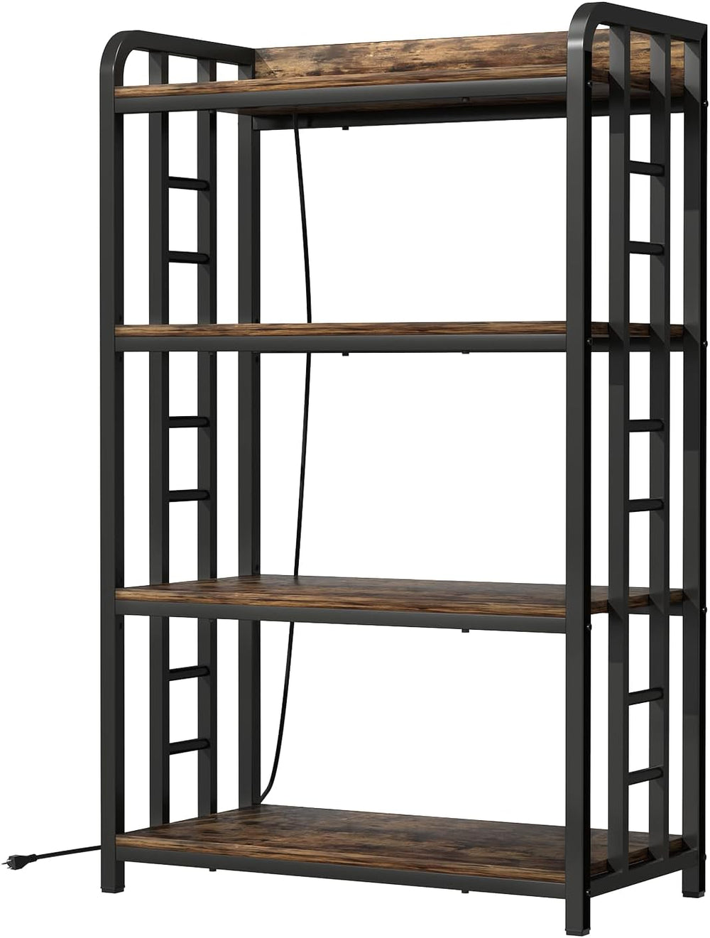 4 Tier Bakers Rack for Kitchens, Adjustable Microwave Stand with Storage, Met...