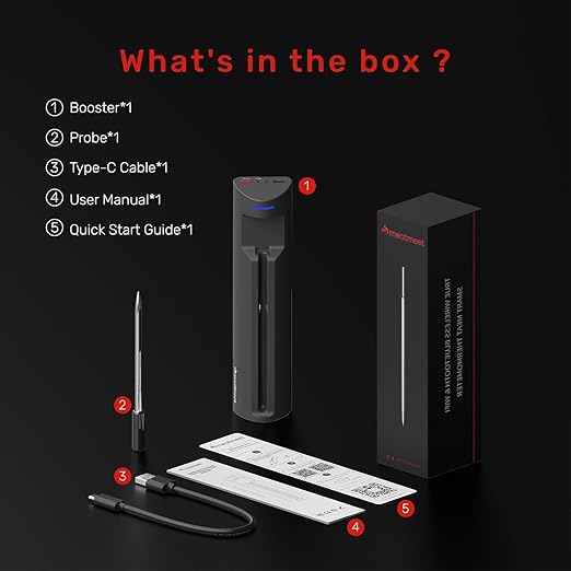 WiFi Wireless Bluetooth Meat Thermometer Digital, Smart AI Powered Cooking