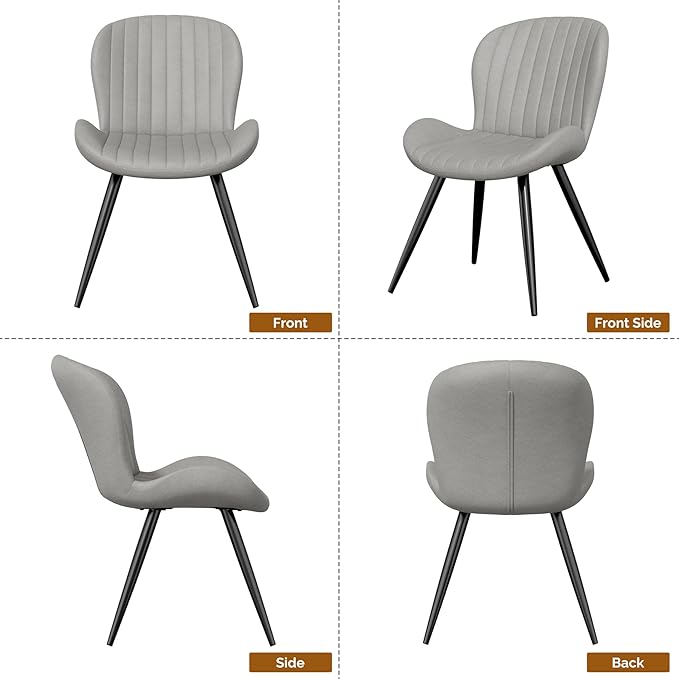 Dining Chairs Set of 6 Modern Fabric Dining Room Chairs Upholstered Dining Ch...