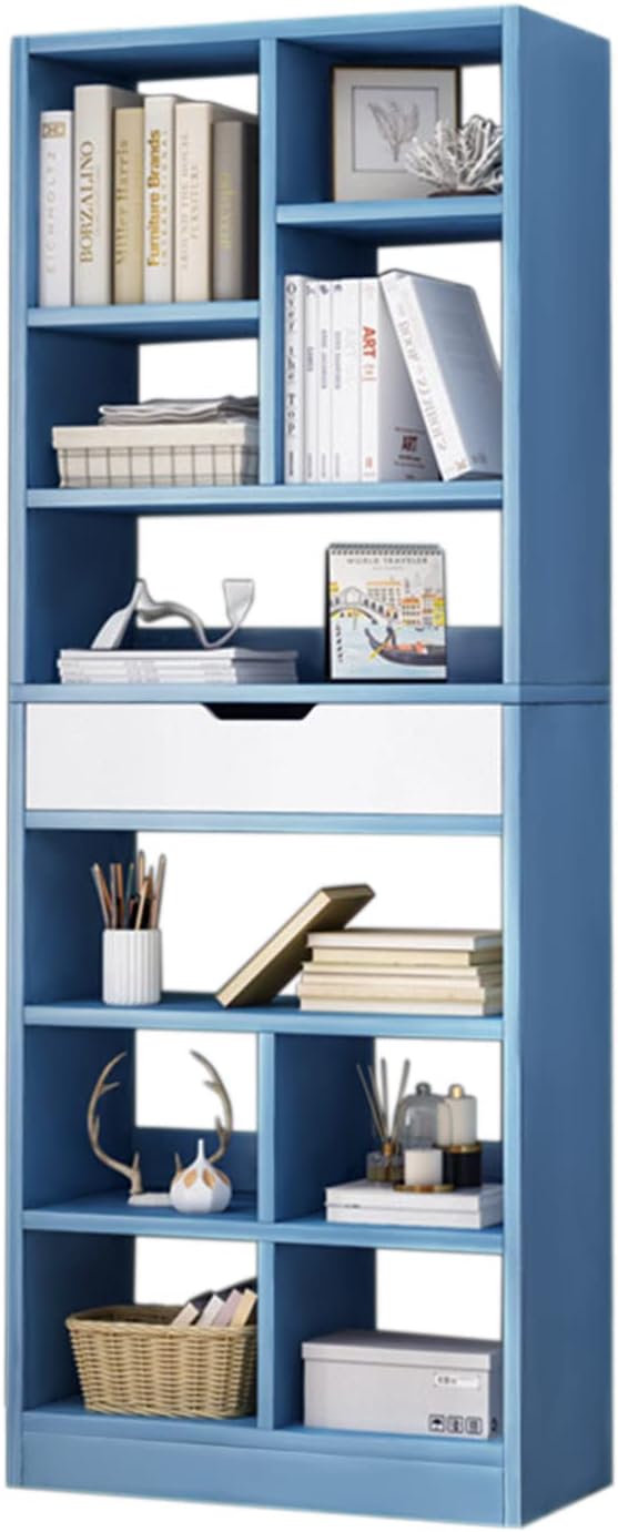 IOTXY Wooden Open Shelf Bookcase - 71 Inches Tall Freestanding Display Storag...