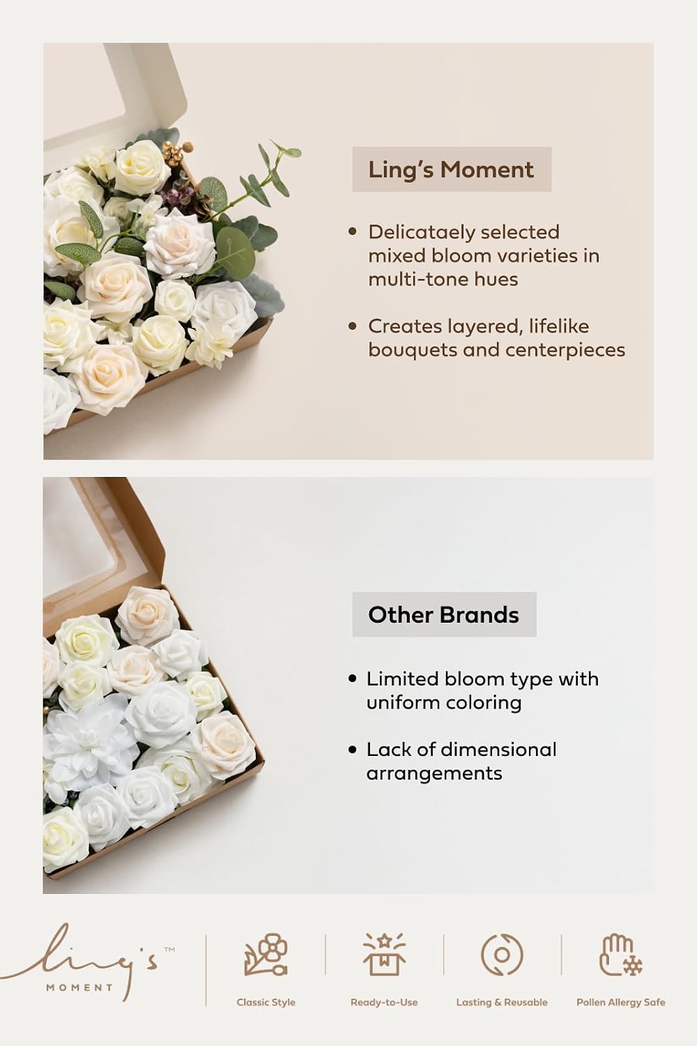 Ling's moment Boho Artificial Flowers Greenery Deluxe Combo, Burnt Orange