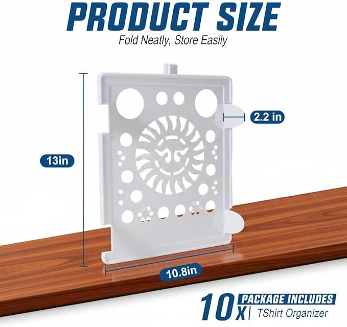 Accenter Tshirt Organizer for Clothes Storage, Stackable Closet Organizer