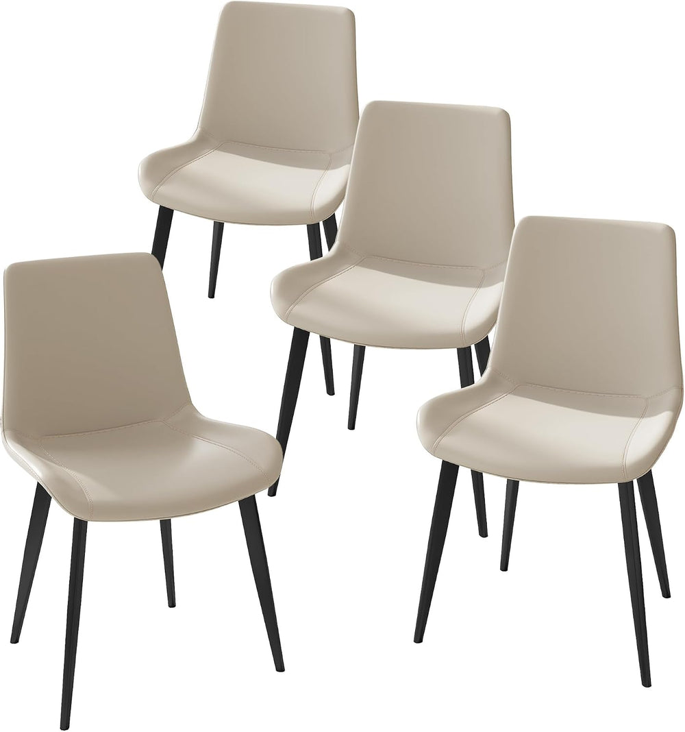 Dining Chairs, Modern PU Leather Dining Room Chair with Sturdy Metal Legs, Up...