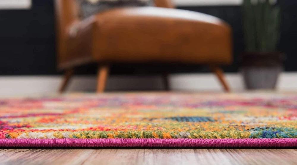Unique Loom Jardin Collection Colorful, Vibrant, Abstract, Modern Area Rug (1...