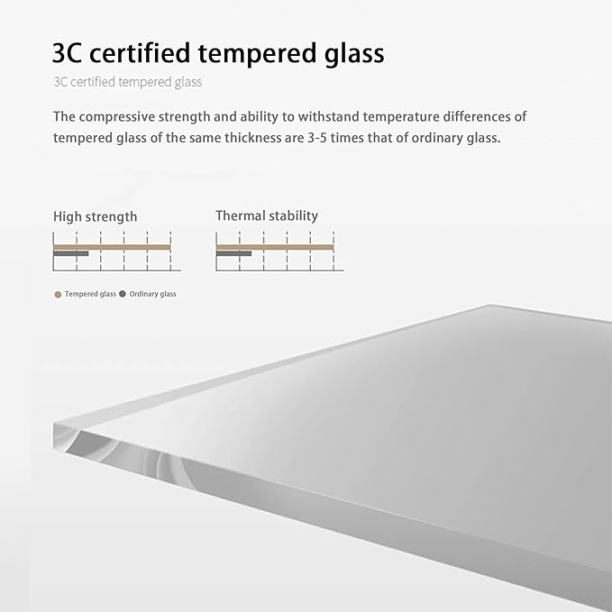 EASYSOUL Modern Glass Coffee Table, 44.88" D x 32.28" W x 15.75&quo...