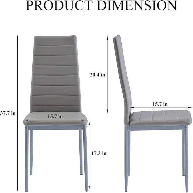 PU Dining Chairs Set of 4, Modern Kitchen & Dining Room Chairs Faux Leath...