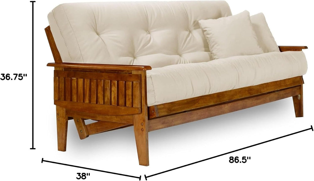 Eastridge Futon Set - Queen Size Frame with 8" Mattress Included, Twill ...