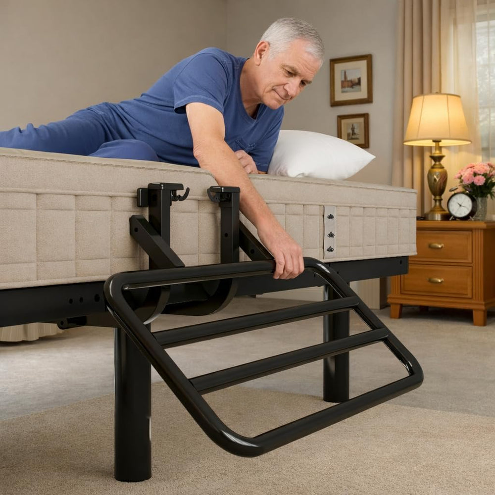 AbyssZen Home Care Electric Adjustable Bed Frame with Safety Rail, Full