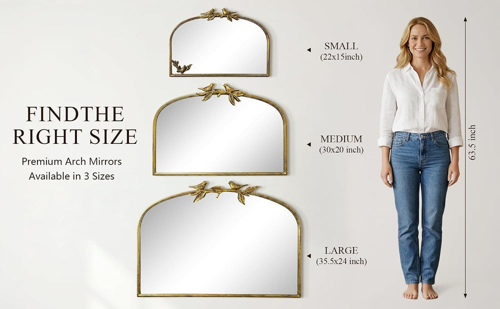 Antique Baroque Vintage Vanity Mirror 15x22Inch, Gold with Ornate Antique Fra...