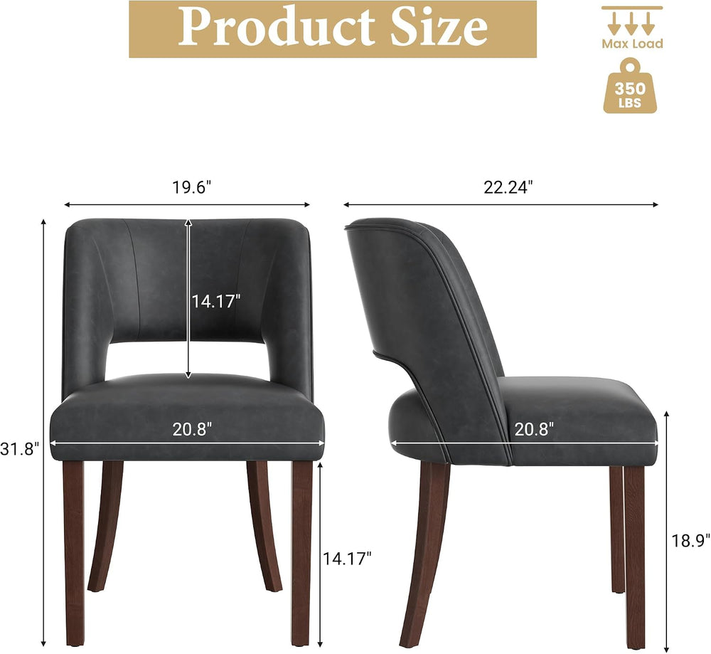 Dining Chairs Set of 8,Modern Dining Room Chairs with Thick Cushions,Faux Lea...