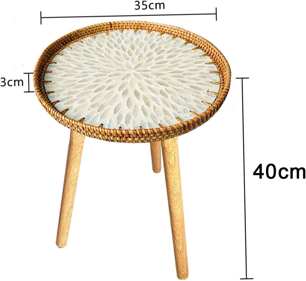 Shell Inlay Side Table, End Table, Home Decoration, Tea Table, Bedside Table ...